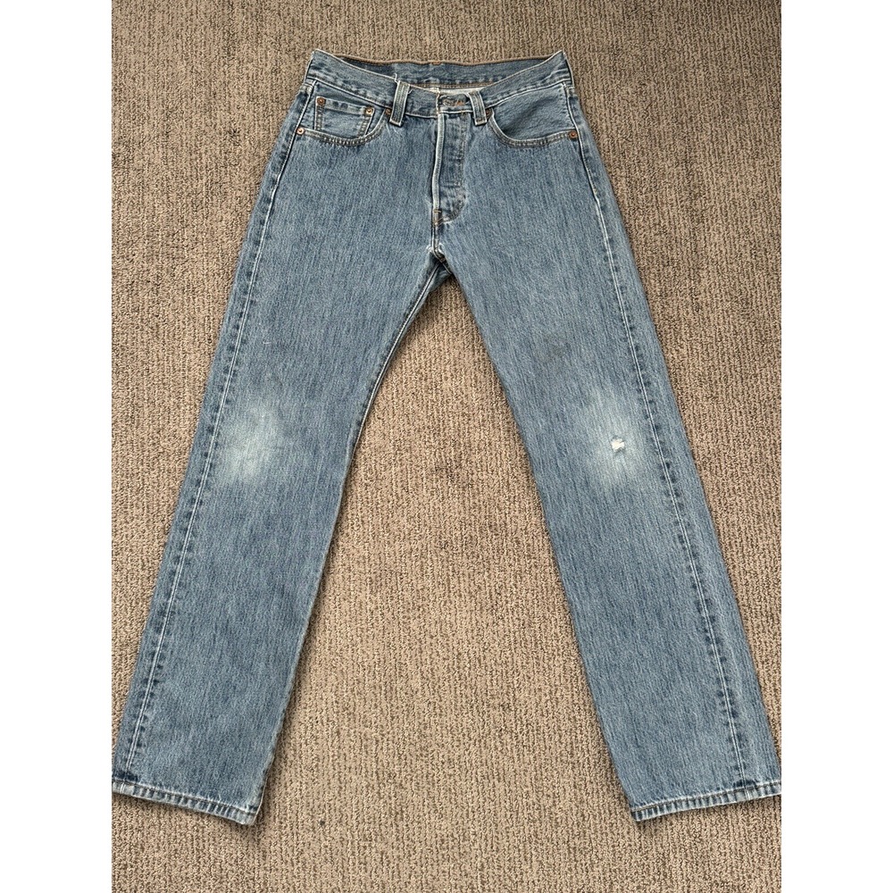 Levis 501 XX Mens 28x30 Jeans Straight Fit Button Fly Denim Distressed Egypt